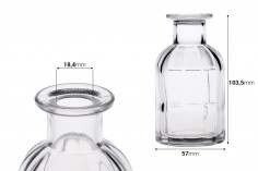 Glass decorative striped bottle 150 ml for reed diffuser