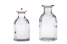 Glass decorative striped bottle 150 ml for reed diffuser