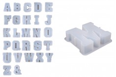 Силиконова форма Английски букви за течни стъклени конструкции (epoxy resin) - 1 бр.