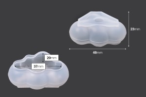 Силиконова форма 3D Облак 48х23 мм-изображение_размери