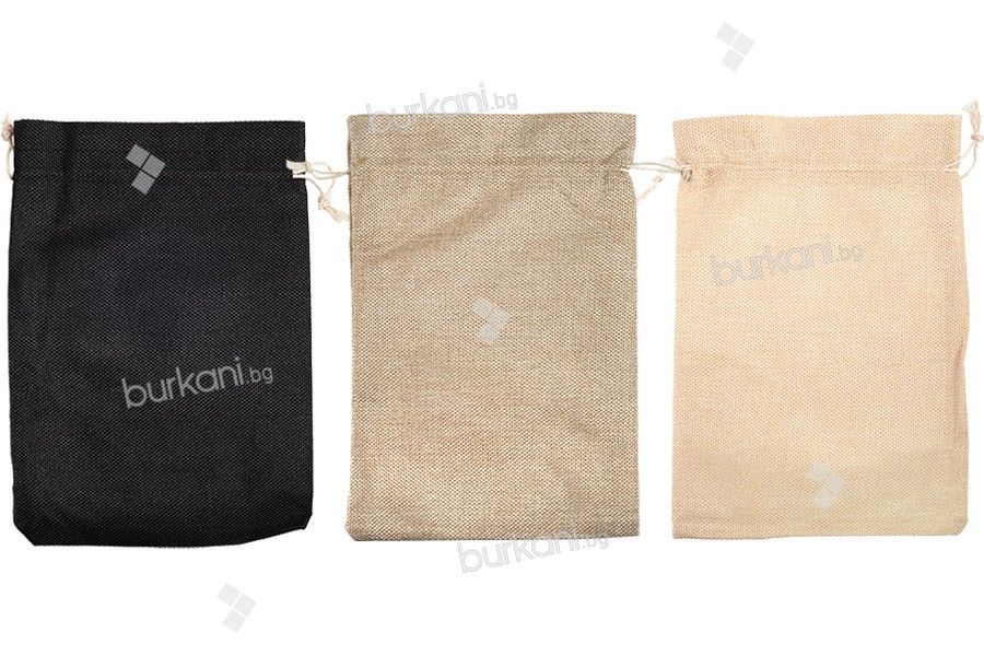 Торбичка 195х295 мм от ленен плат в различни цветове с връв - 50 бр.