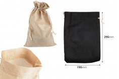 Торбичка 195х295 мм от ленен плат в различни цветове с връв - 50 бр.