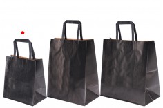 Хартиена подаръчна торбичка 180х110х200 мм в черен цвят с дръжка - 12 бр.