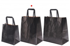 Хартиена подаръчна торбичка 240х140х300 мм в черен цвят с дръжка - 12 бр.