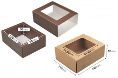 Опаковъчна картонена кутия 140x110x52 мм (чекмедже) с прозорец - 12 бр.