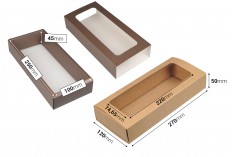 Опаковъчна картонена кутия 270x120x50 мм (чекмедже) с прозорец - 12 бр.