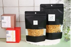 Алуминиеви торбички тип Doy Pack, с "цип" затваряне, прозорец и термозапечтване 120x40x195 mm - 100 бр.