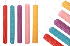 Комплект за създаване на свещи - свещи от пчелен восък в различни цветове (10 листа)