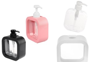 Пластмасова бутилка 500 мл (в различни цветове) с помпа за продукти за грижа за кожата-изображение_продукт