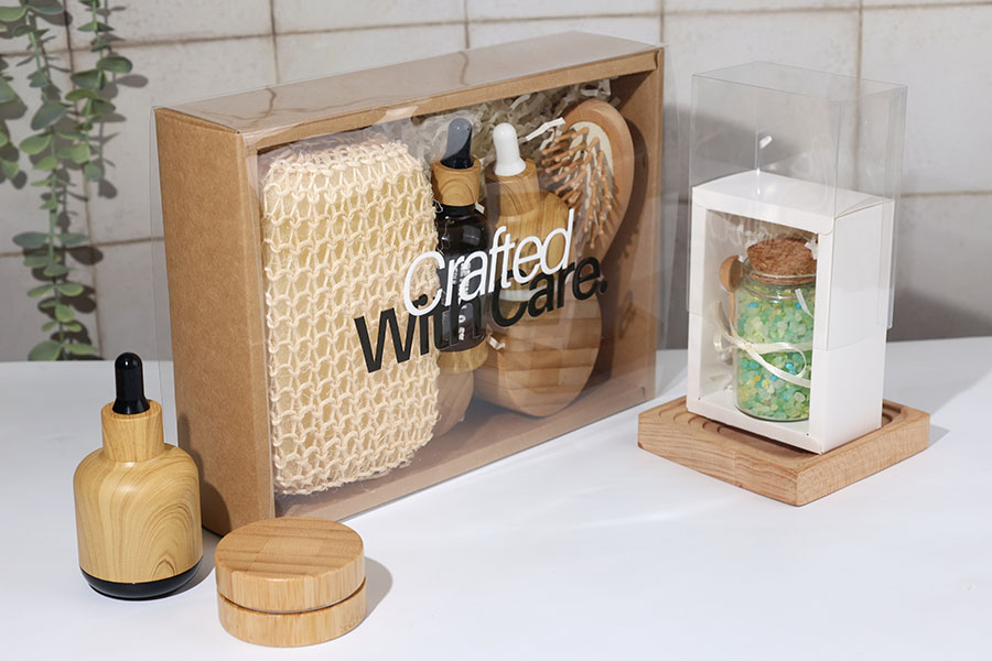 Хартиена опаковъчна кутия (300gsm) 85x85x30 мм с прозрачен пластмасов капак (бяло или крафт) -12 бр.-изображение_група