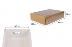 Хартиена опаковъчна кутия (300gsm) 250x180x60 мм с прозрачен капак - 12 бр.