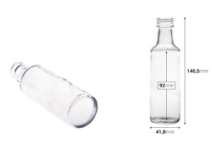 Стъклена бутилка за зехтин 100 мл Дорика PP24-изображение_размери