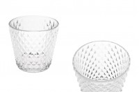 Cam şeffaf dekoratif vazo - mum için cam 100/72x97   mm