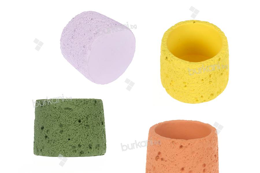 Beton mum kavanozu 80x60 mm çeşitli renklerde
