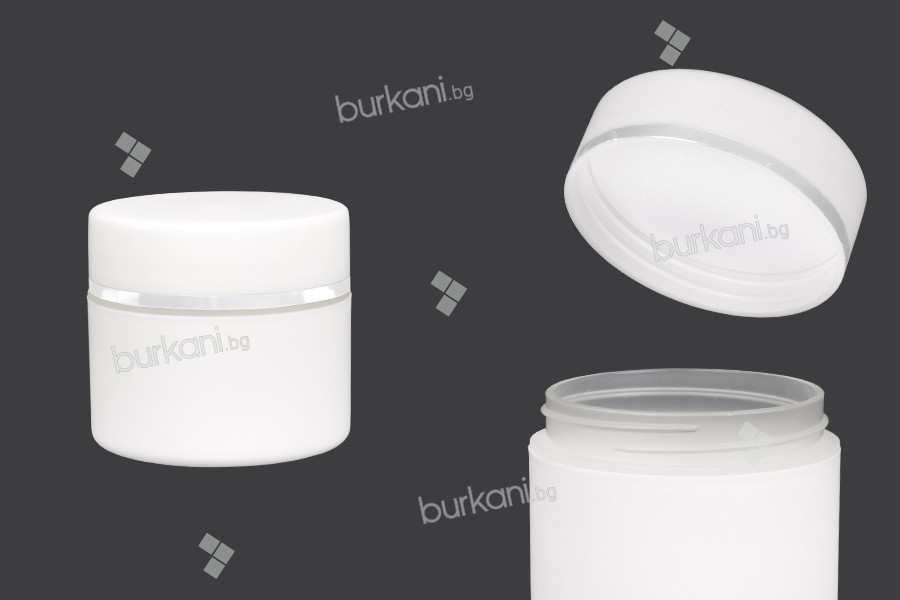 Plastik kapaklı beyaz krem kavanozu 50 ml