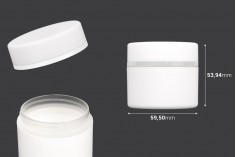 Plastik kapaklı beyaz krem kavanozu 50 ml