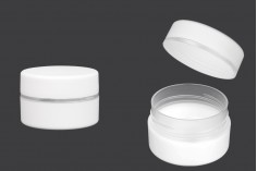 Plastik kapaklı beyaz MAT krem kavanozu 100 ml