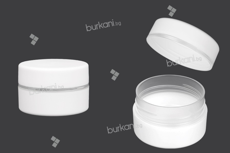 Plastik kapaklı beyaz MAT krem kavanozu 100 ml