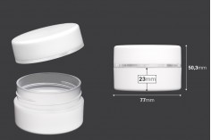 Plastik kapaklı beyaz MAT krem kavanozu 100 ml