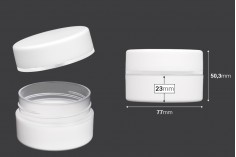 Plastik kapaklı beyaz MAT krem kavanozu 100 ml