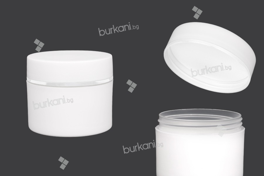 Plastik kapaklı beyaz krem kavanozu 250 ml