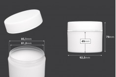 Plastik kapaklı beyaz krem kavanozu 250 ml