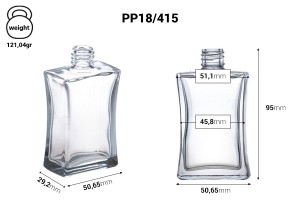 Стъклена бутилка за парфюм +  50 ml  7/50 |(18/415)-изображение_размери