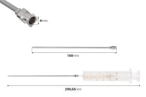20 ml стъклена спринцовка с метална игла-изображение_размери