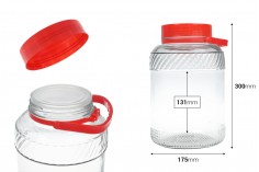Kırmızı kapaklı 5000 ml kavanoz