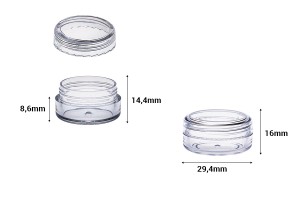 Малко пластмасово бурканче за крем 5 мл-изображение_размери