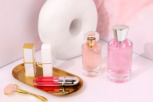 Стъклена кръгла бутилка за парфюм 50 мл с Крим 15мм гърло-изображение_група