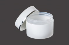 Plastik kapaklı beyaz krem kavanozu 250 ml