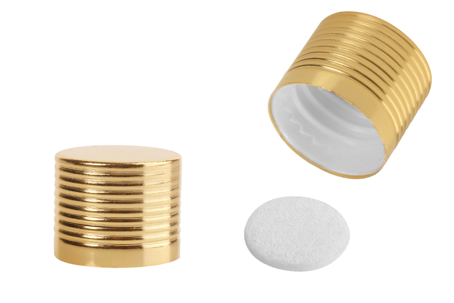 Пластмасова капачка PP18 златисто покритие и вътрешен уплътнител-изображение_продукт
