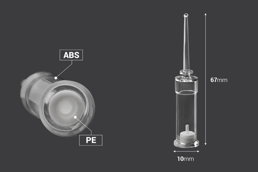 Пластмасова ампула 1 мл ( за еднократна употреба) - 100 бр.-изображение_размери