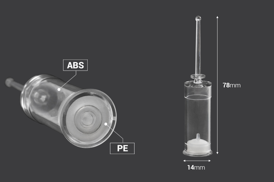 Пластмасова ампула 3 мл за еднократна употреба - 100 бр.-изображение_размери