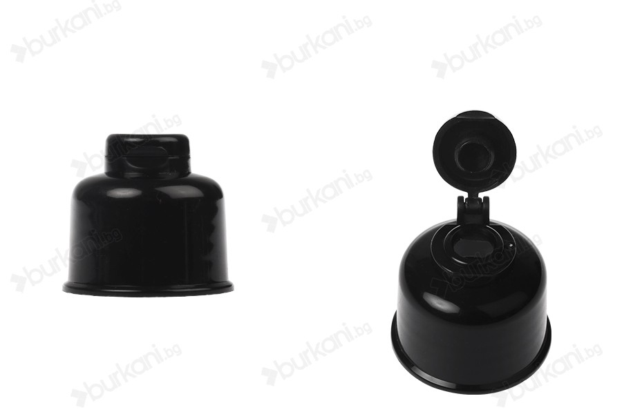 Пластмасова капачка flip top PP24 в черен цвят-изображение_продукт