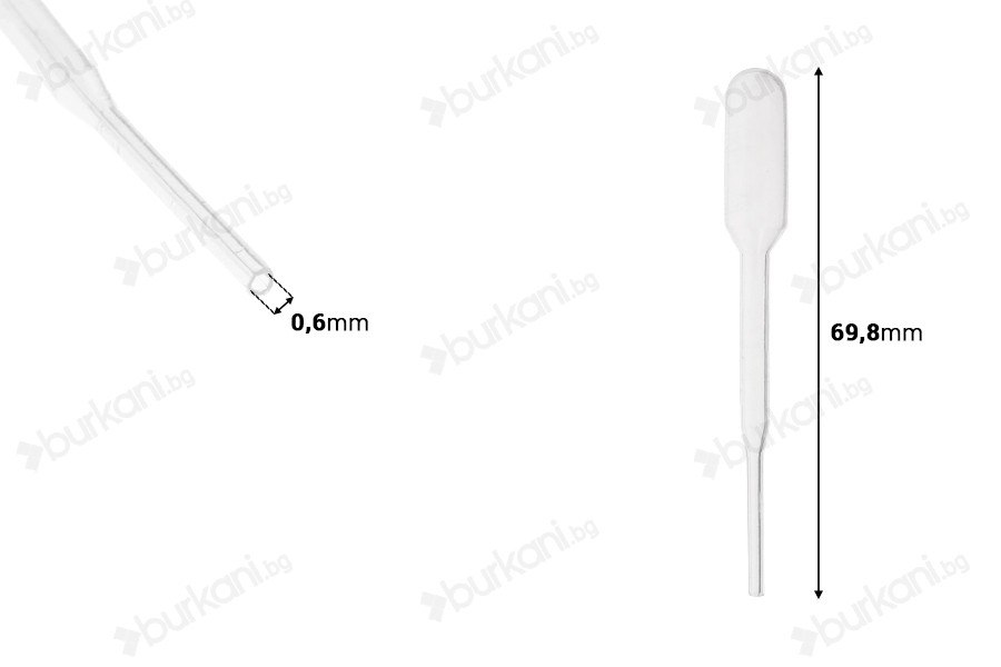 Пластмасова пипета  0,3 ml - опаковка 100 бр.-изображение_размери