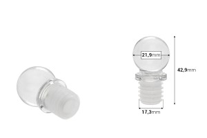 Стъклена тапа за бутилка 105 мл  (код 101-57)-изображение_размери