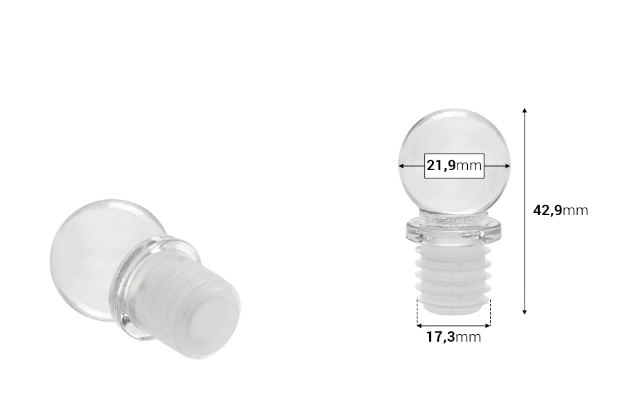 Стъклена тапа за бутилка 105 мл  (код 101-57)-изображение_размери