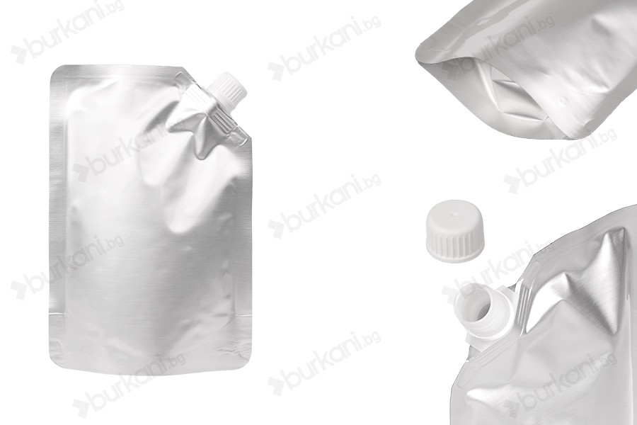 Алуминиева Doy Pack 500 ml със странична бяла капачка - 50 бр-изображение_продукт
