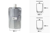 Алуминиев плик тип  Doypack за течности 200 мл с бяла капачка - 50 бр.-изображение_размери