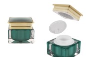 Луксозен акрилен буркан 30 мл за крем в изумруден цвят с пластмасово уплътнение-изображение_продукт