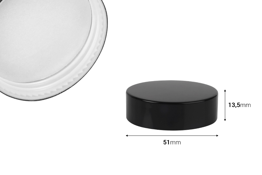 Пластмасова капачка с алуминиево покритие и вътрешна облицовка-изображение_размери