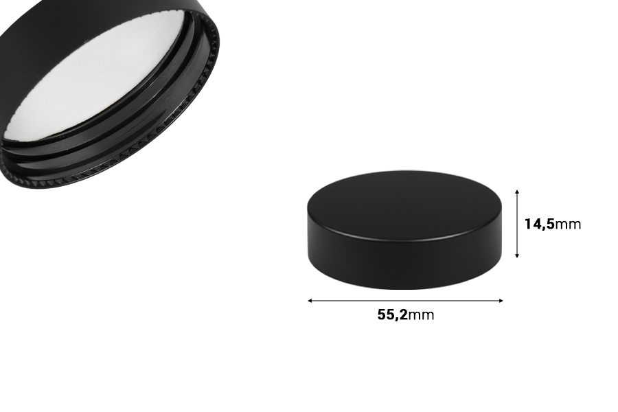 Пластмасова черна матова капачка с уплътнител-изображение_размери