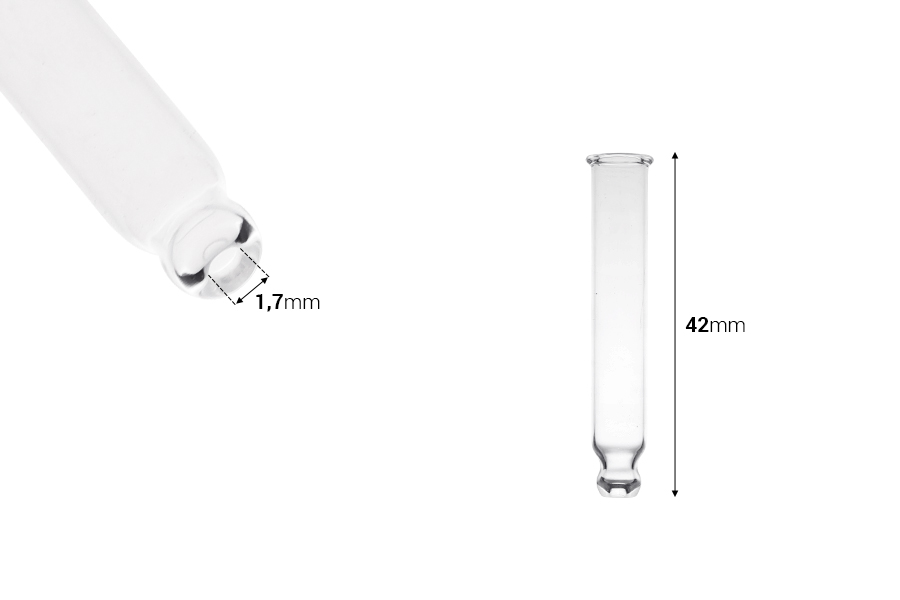 Стъклена дюза 42 мм на топче  неградуирана за бутилка 14-982-изображение_размери