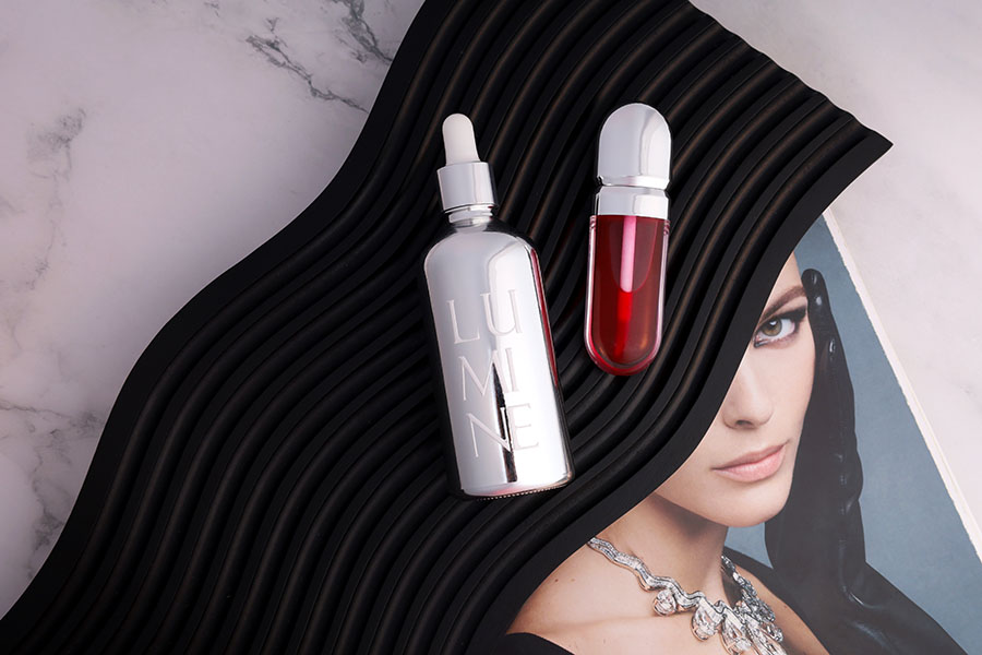 Стъклена бутилка за етерични масла 100 мл с PP18 гърловина в сребрист или златист цвят-изображение_група