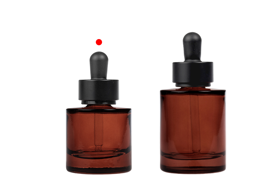 Стъклена бутилка  30 мл с черен матов капкомер-изображение_група