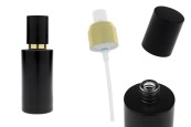 Матово черно стъклено шишенце 100 мл със златен спрей и матово черна капачка-изображение_продукт