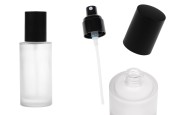 Стъклена матова бутилка 100 мл  с черен спрей и черна матова капачка-изображение_продукт
