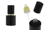 Матово черно стъклено шишенце 30 мл със златен спрей и матово черна капачка-изображение_продукт